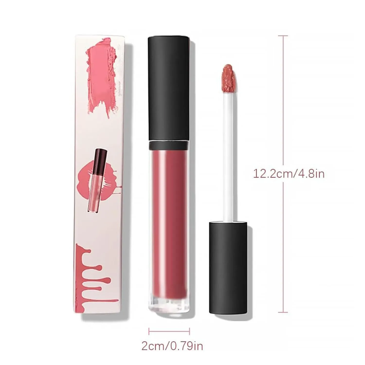 Beryse Lip Stain Oil, Beryse Staining Lip Oil, Probablei LassiLips Staining Lipoil, Visulong 12 Color Cream Lips Gloss, Waterproof, Non-stick to Cup (4pcs-2)