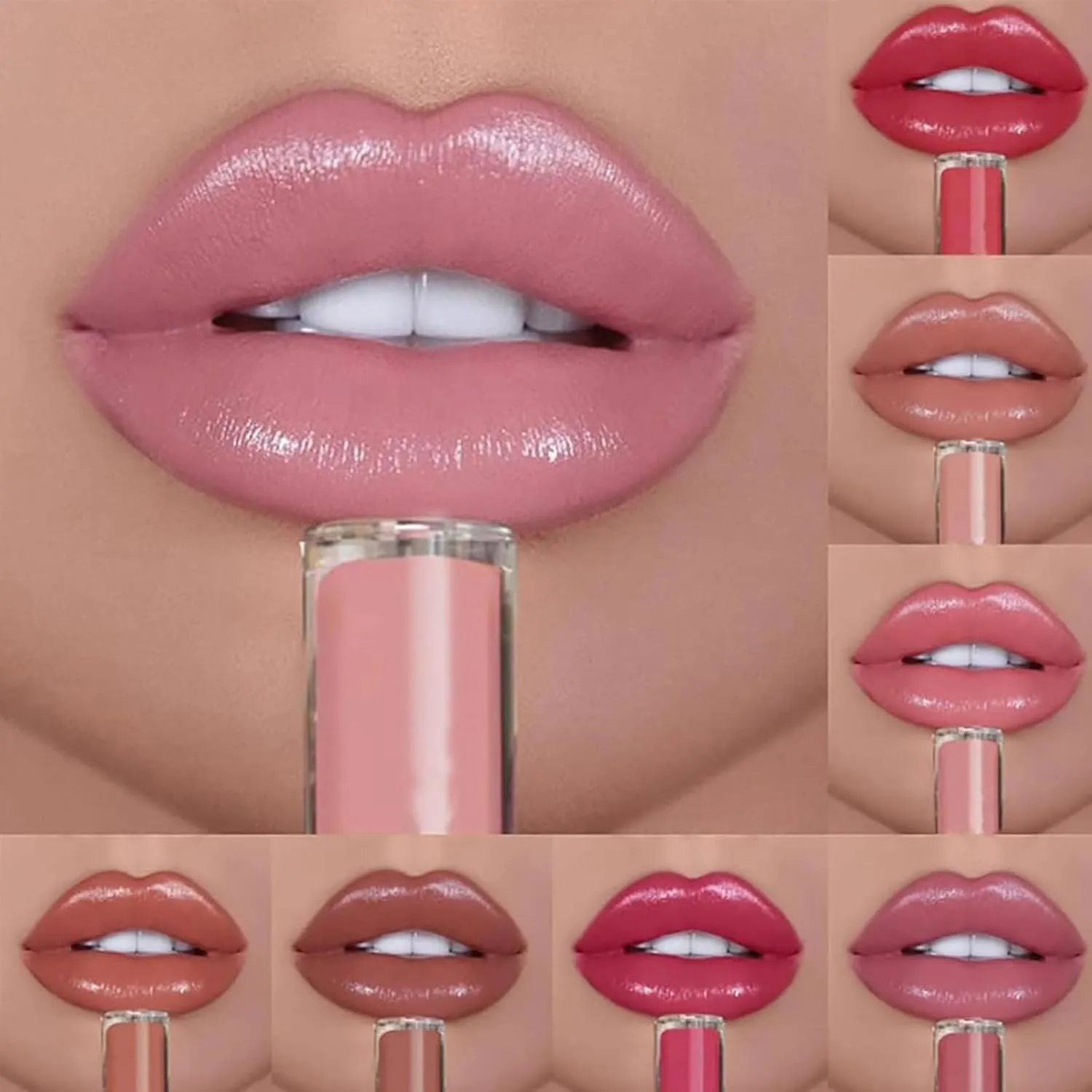 Beryse Lip Stain Oil, Beryse Staining Lip Oil, Probablei LassiLips Staining Lipoil, Visulong 12 Color Cream Lips Gloss, Waterproof, Non-stick to Cup (4pcs-2)