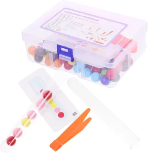 BESPORTBLE 1Set Wooden Beads Fine Motor Skills Development for Year Olds Beads with Clips Tubes Balls Task Cards Storage Box Included