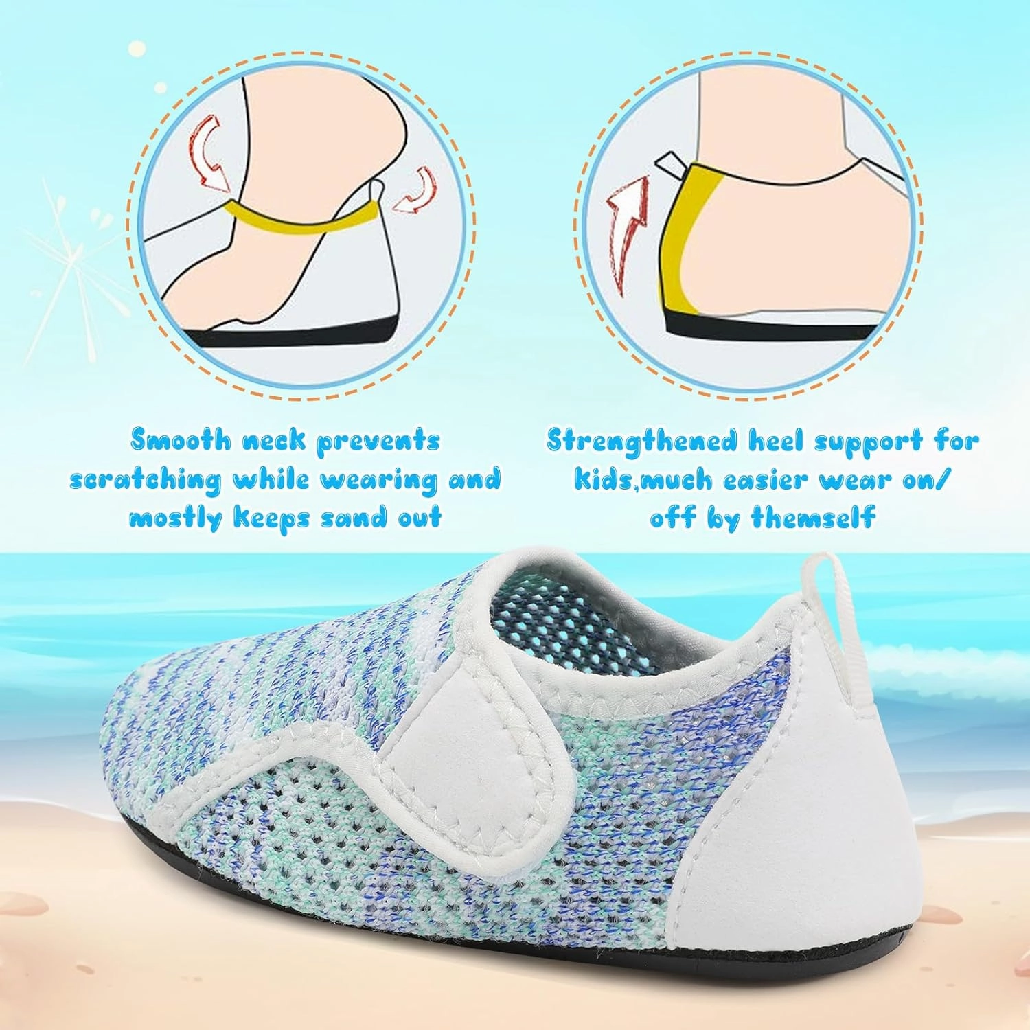 Besroad Kids Water Shoes Girls Boys Quick Dry Aqua Socks Barefoot Non Slip Beach Swim Surf Shoes
