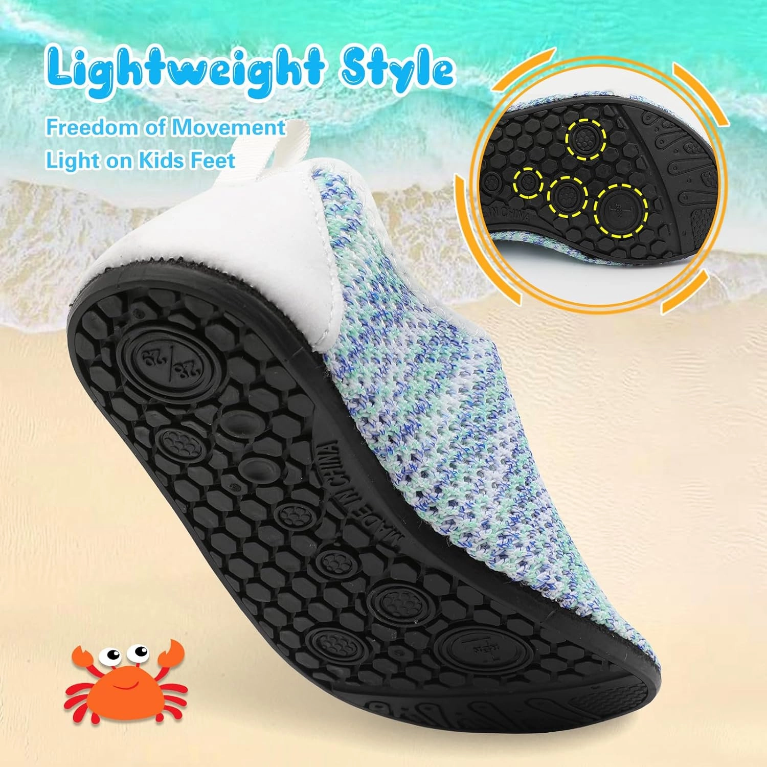 Besroad Kids Water Shoes Girls Boys Quick Dry Aqua Socks Barefoot Non Slip Beach Swim Surf Shoes