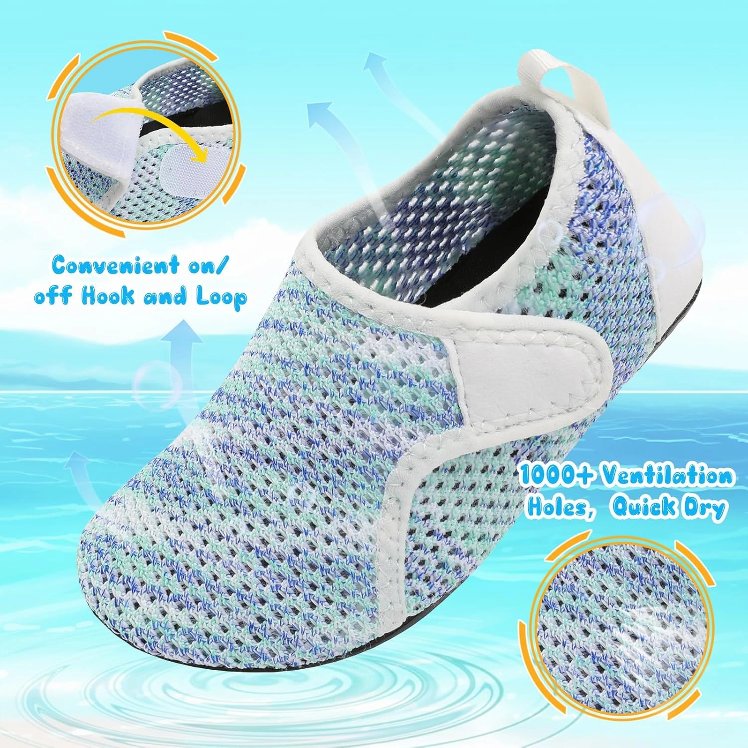 Besroad Kids Water Shoes Girls Boys Quick Dry Aqua Socks Barefoot Non Slip Beach Swim Surf Shoes