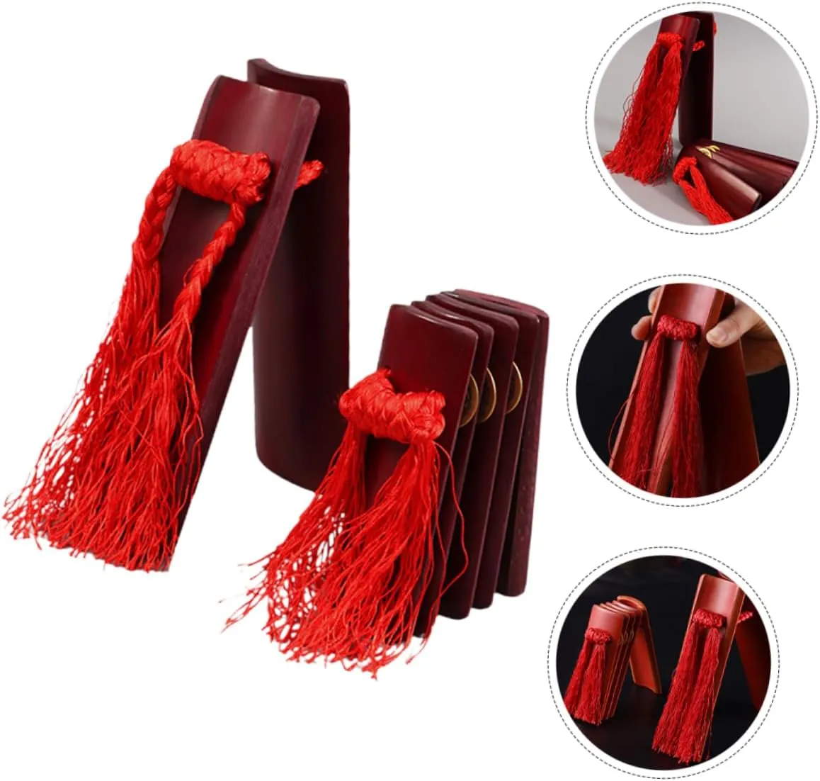 BESTonZON Traditional Chinese Allegro Bamboo Boys and Girls' Hand Percussion 2pcs Set Enhance Public Speaking Skills for Children