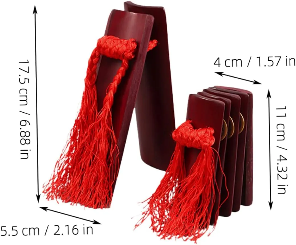 BESTonZON Traditional Chinese Allegro Bamboo Boys and Girls' Hand Percussion 2pcs Set Enhance Public Speaking Skills for Children