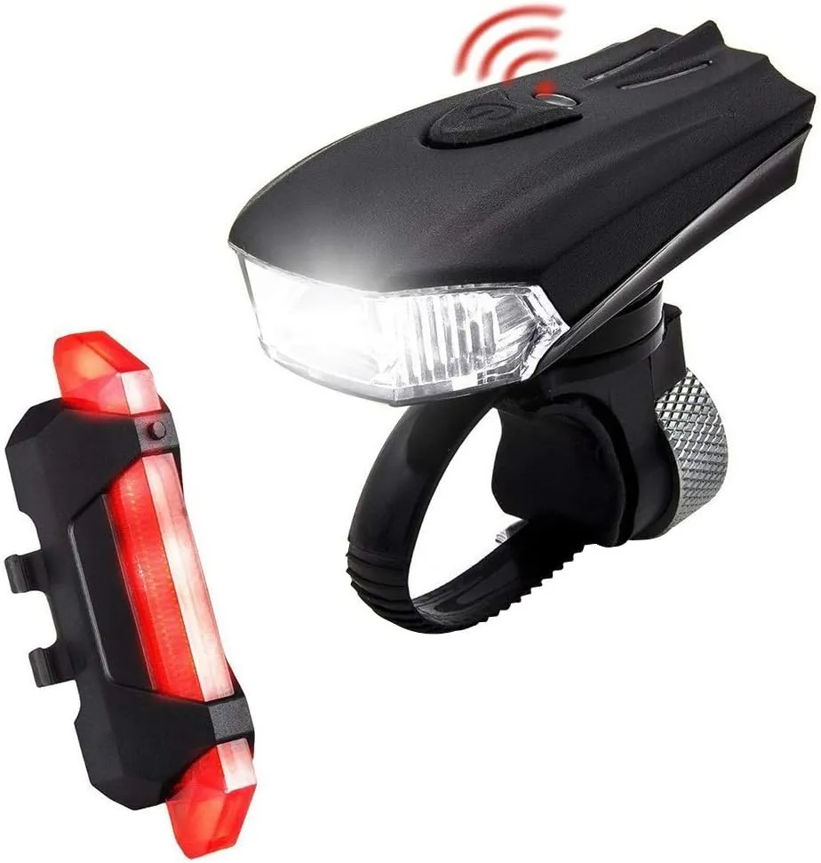 Bicycle Accessories USB Rechargeable Bike Light Set Motion Sensor Front Light Headlight and Tail Back Light Kit Bike Parts