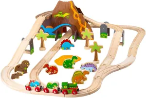 Bigjigs Rail, Dinosaur Wooden Train Set (49pc), Wooden Toys, Train Sets, Dinosaur Toys, Bigjigs Train Sets, Dinosaur Track, Wooden Train Sets, Trains For Kids