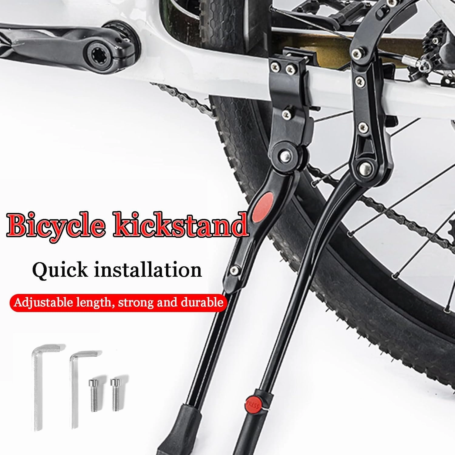 Bike Kickstand for Orbea Carpe, Adjustable Kickstand Foot Side Stand Support, Aluminum Rear Side Bicycle Stand for Bike with Non-Slip Rubber Foot, B