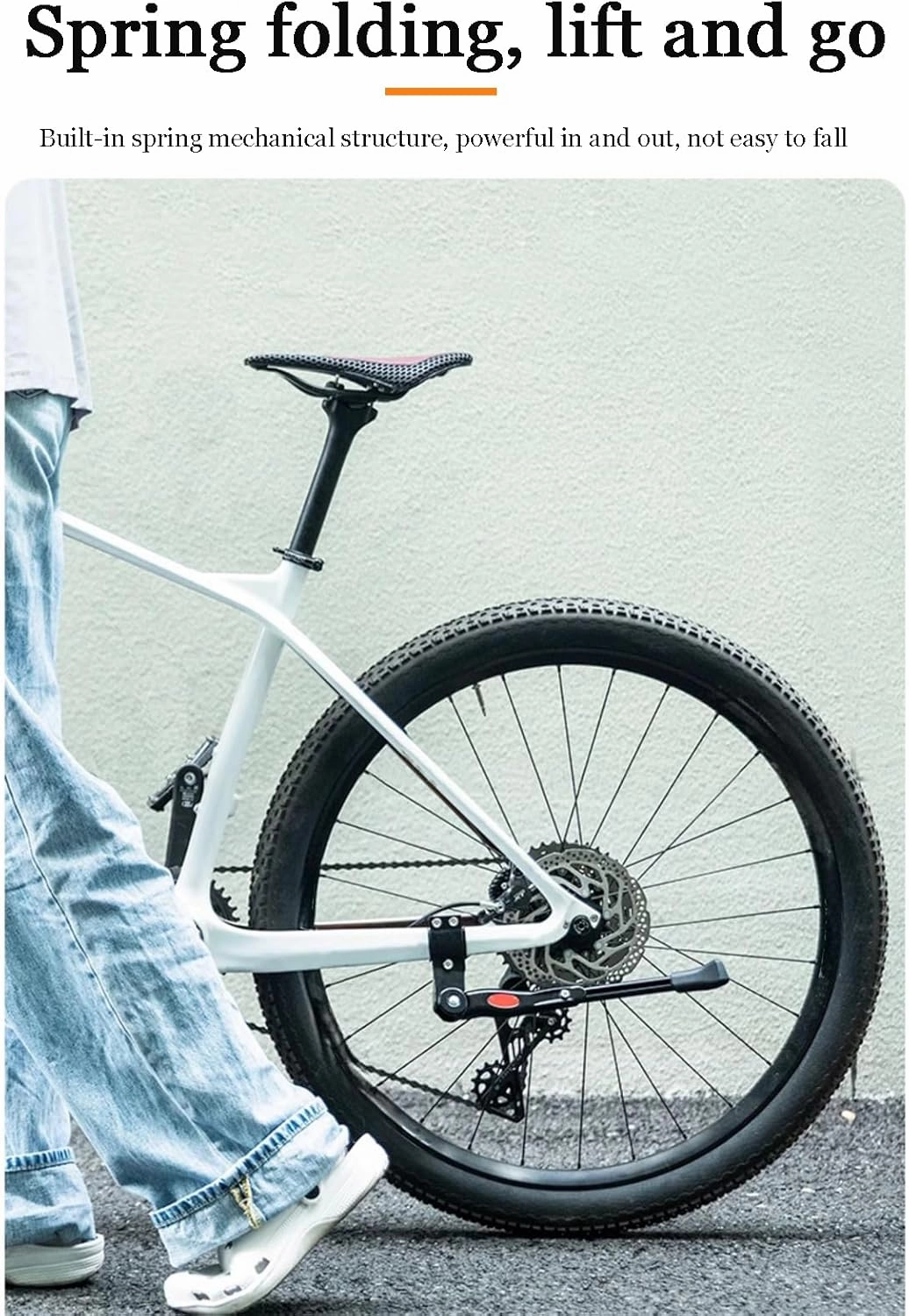 Bike Kickstand for Orbea Carpe, Adjustable Kickstand Foot Side Stand Support, Aluminum Rear Side Bicycle Stand for Bike with Non-Slip Rubber Foot, B