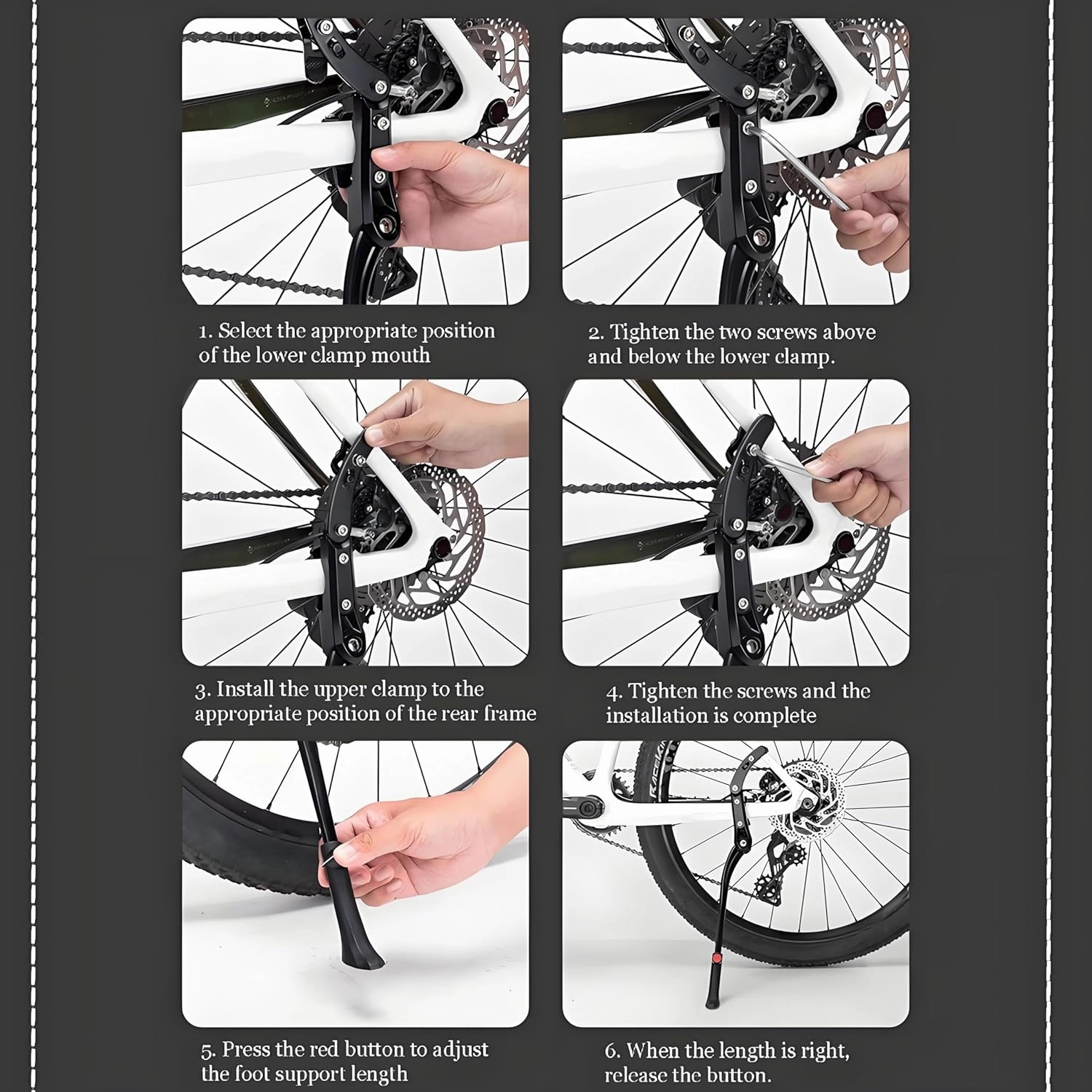Bike Kickstand for Orbea Carpe, Adjustable Kickstand Foot Side Stand Support, Aluminum Rear Side Bicycle Stand for Bike with Non-Slip Rubber Foot, B
