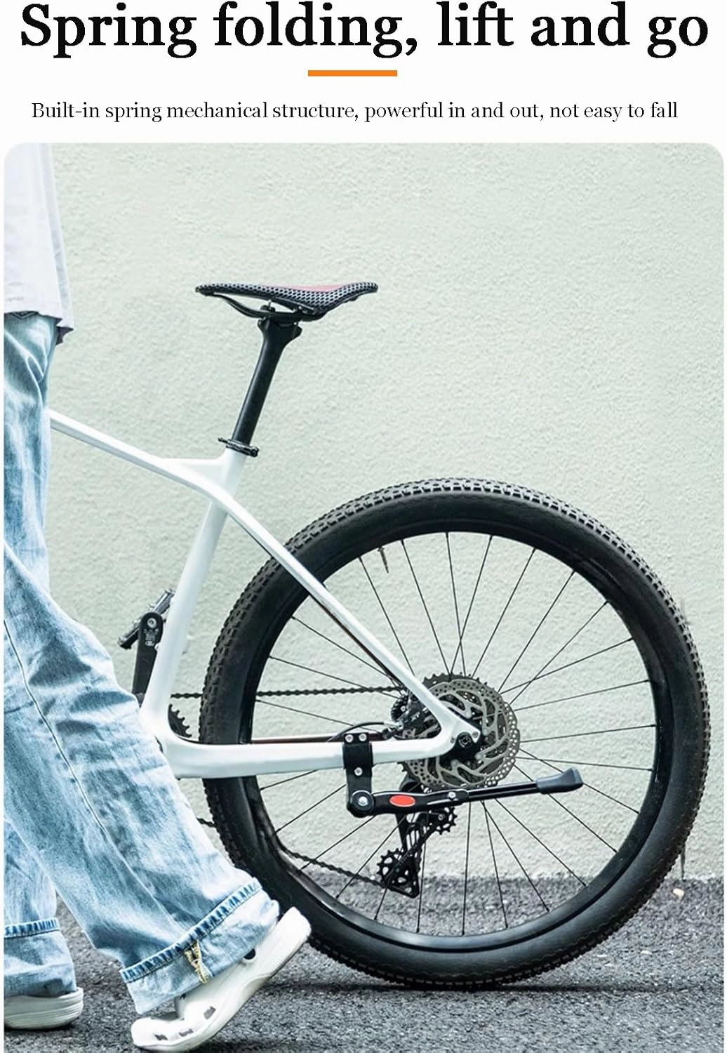 Bike Kickstand for Orbea Oiz H30, Adjustable Kickstand Foot Side Stand Support, Aluminum Rear Side Bicycle Stand for Bike with Non-Slip Rubber Foot, B