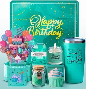 Birthday Gifts for Women, Happy Birthday Gift Basket Set for Her, Mom, Wife, Daughter, Sister, Girlfriend, Coworker, Unique Relaxing Spa Birthday Gift Idea for Women 30th, 40th, 50th, 60th