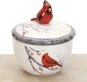 Bits and Pieces - Ceramic Cardinal Trinket Box - Cardinal Keepsake and Jewelry Box - Home Décor