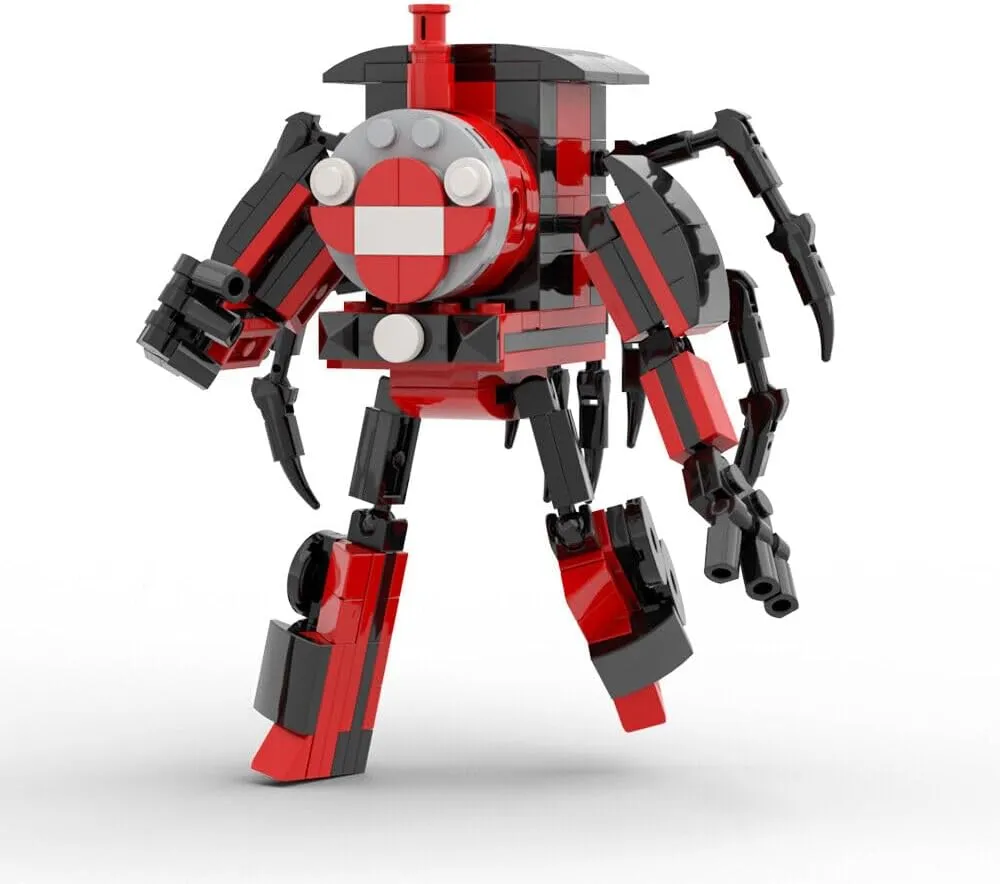 Black-red Spider Train Mech Warrior 199 Pieces Building Toys Set MOC Build for Age 18 
