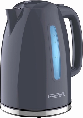 BLACK DECKER 1.7L Cordless Electric Kettle, KE1555GY, Water Window, Rapid Boil, Auto Shutoff, Grey