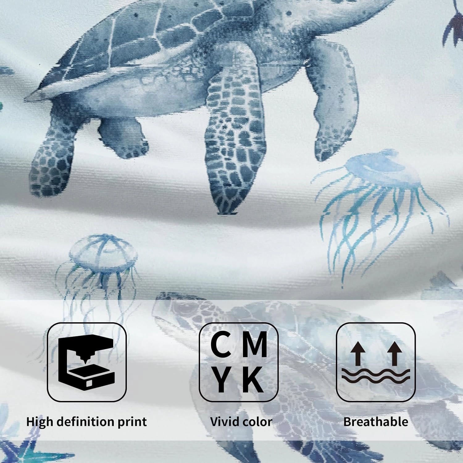 Blue Sea Turtle Hand Towels Set of 2 Marine Coral Small Bath Towels Soft Guest Face Towel Absorbent Washcloths for Kitchen Bathroom Yoga Gym