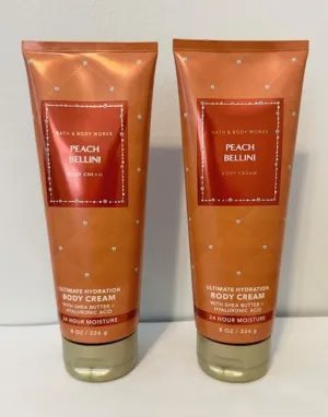 Body Care - BBWs Peach Bellini Ultimate Hydration Body Cream (8 oz) 2-piece Body Care Set