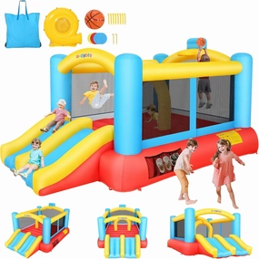Bounce House, Inflatable Bounce House for Kids 3-12, Bouncy House with 2 Slides for Outdoor Backyard/Indoor, Bouncy Castle, Jump House for Toddlers Kids Party