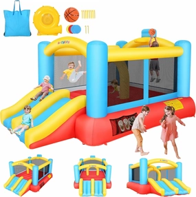 Bounce House, Inflatable Bounce House for Kids 3-12, Bouncy House with 2 Slides for Outdoor Backyard/Indoor, Bouncy Castle, Jump House for Toddlers Kids Party