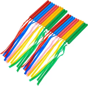 Boys and Girls's Music Sticks Set 10 Pairs of Colorful Ribbon Rhythm Sticks for Boys and Girls' Educational Toys Classroom Percussion Instruments