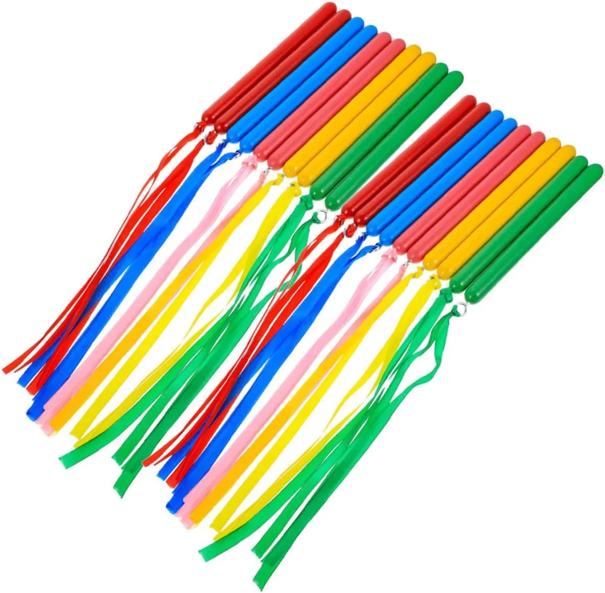 Boys and Girls's Music Sticks Set 10 Pairs of Colorful Ribbon Rhythm Sticks for Boys and Girls' Educational Toys Classroom Percussion Instruments