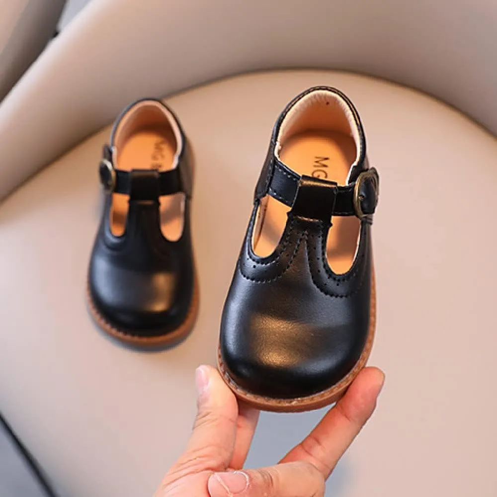 Boys Pu Shoes Vintage Girls Academy Wind Small Single Shoes