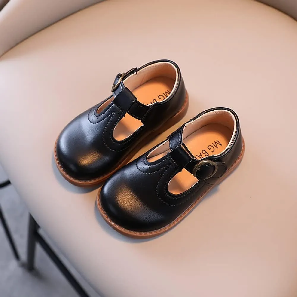 Boys Pu Shoes Vintage Girls Academy Wind Small Single Shoes