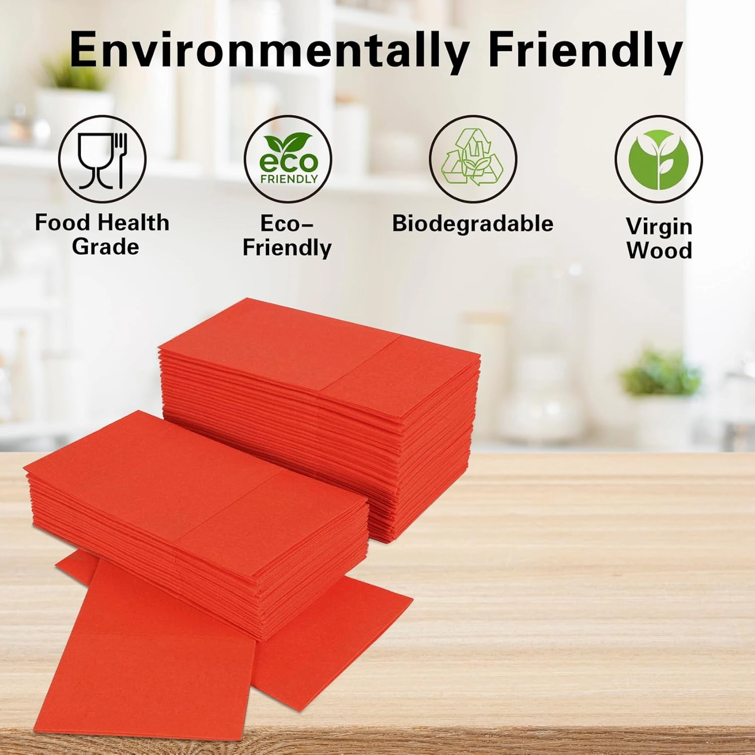 Bright Orange Napkins Hand Towels Disposable, Linen-Feel Dinner Napkins with Prefolded Built-in Flatware Pocket, Guest Paper Hand Towels For Halloween, Dinner Or Party (16x16in, 50Pack）