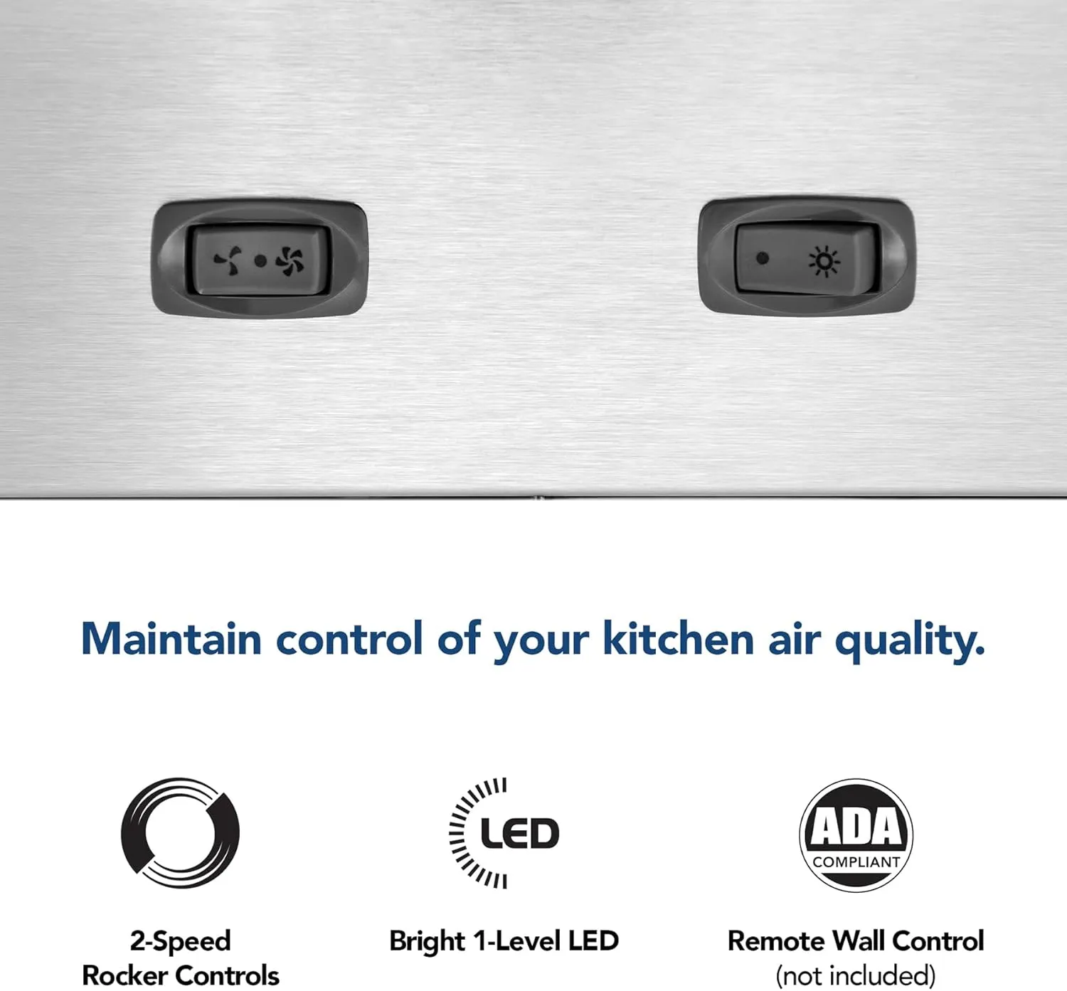 Broan-NuTone BBN1303SS Custom Built Insert with 2-Speed Exhaust Fan and Light, 300 Max Blower CFM, Stainless Steel, 30-Inch Range Hood Power Pack
