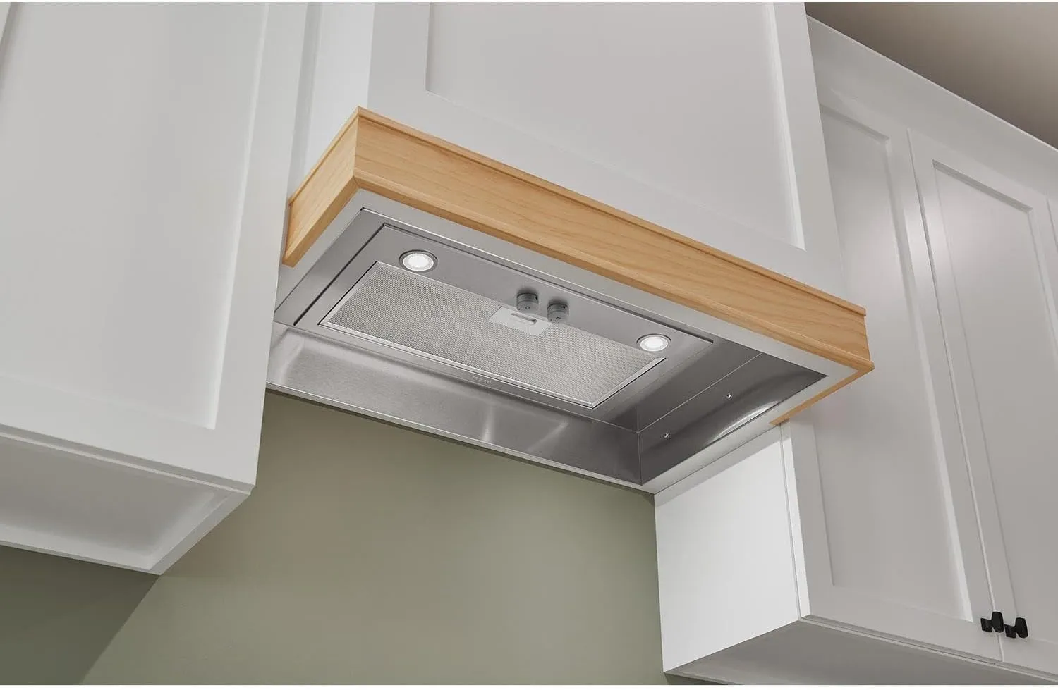 Broan- NuTone PM400SS Custom Cabinet Built-in 3-Speed Power Pack Insert with LED Lighting and 450 Max Blower CFM, 21-Inch, Stainless Steel