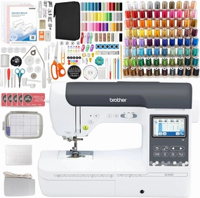 Brother SE2000 5" x 7" Combo Embroidery & Sewing Machine with 123 Spools and 200  Accessories Bundle