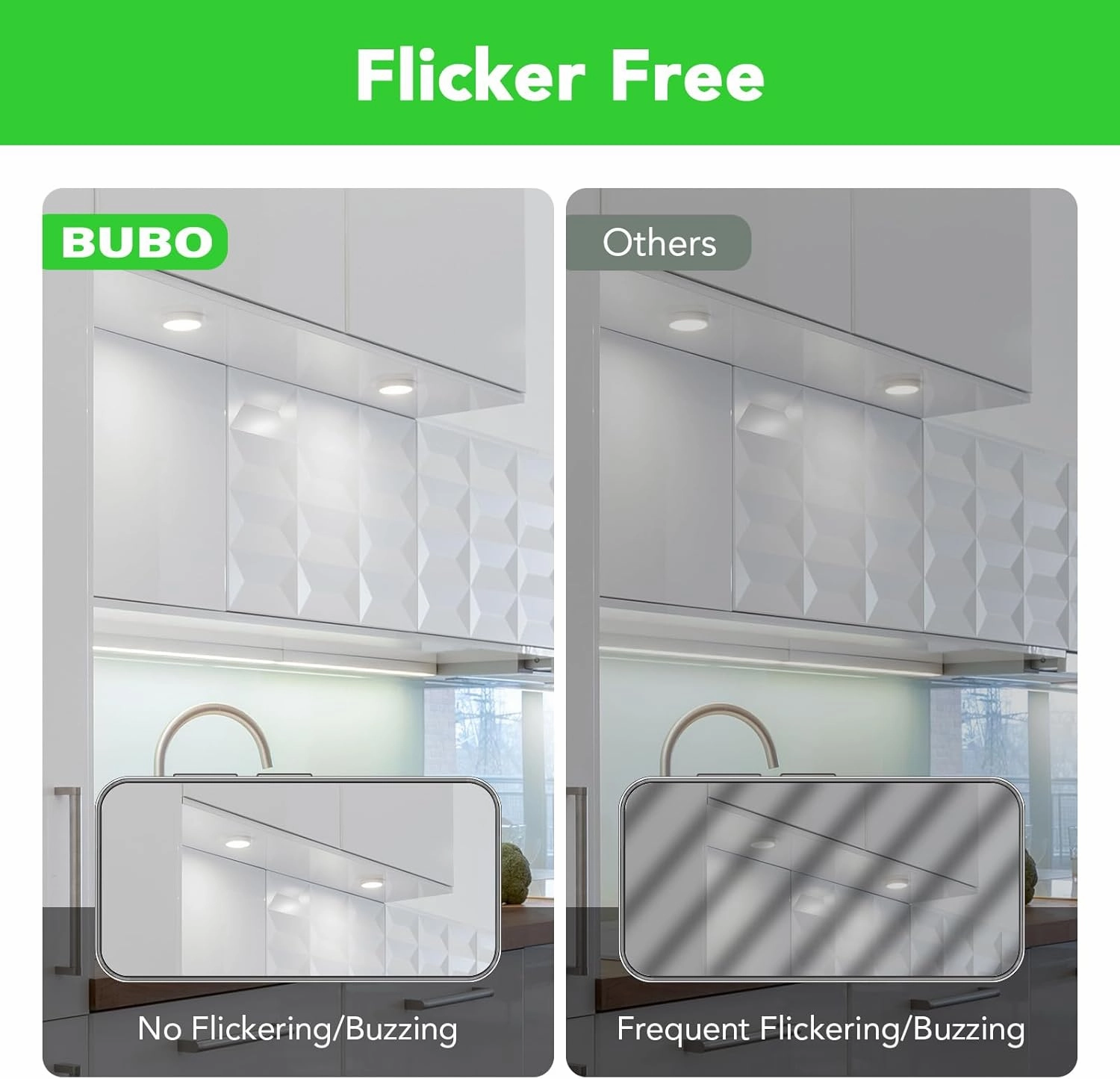 BUBO GU10 LED Bulb 6W Equivalent 50W, 5000K Daylight 650 Lumens, Non-Dimmable GU10 Bulb Replacement for Track Lighting, MR16 LED Bulb for Kitchen, Range Hood, Living Room, Bedroom, 10 Pack