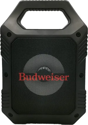 Budweiser Portable Bluetooth Wireless Speaker with Led Lighting 1200mah Rechargeable Battery Premium Bass & Clear Music Zero Distortion Connect with USB TF Card