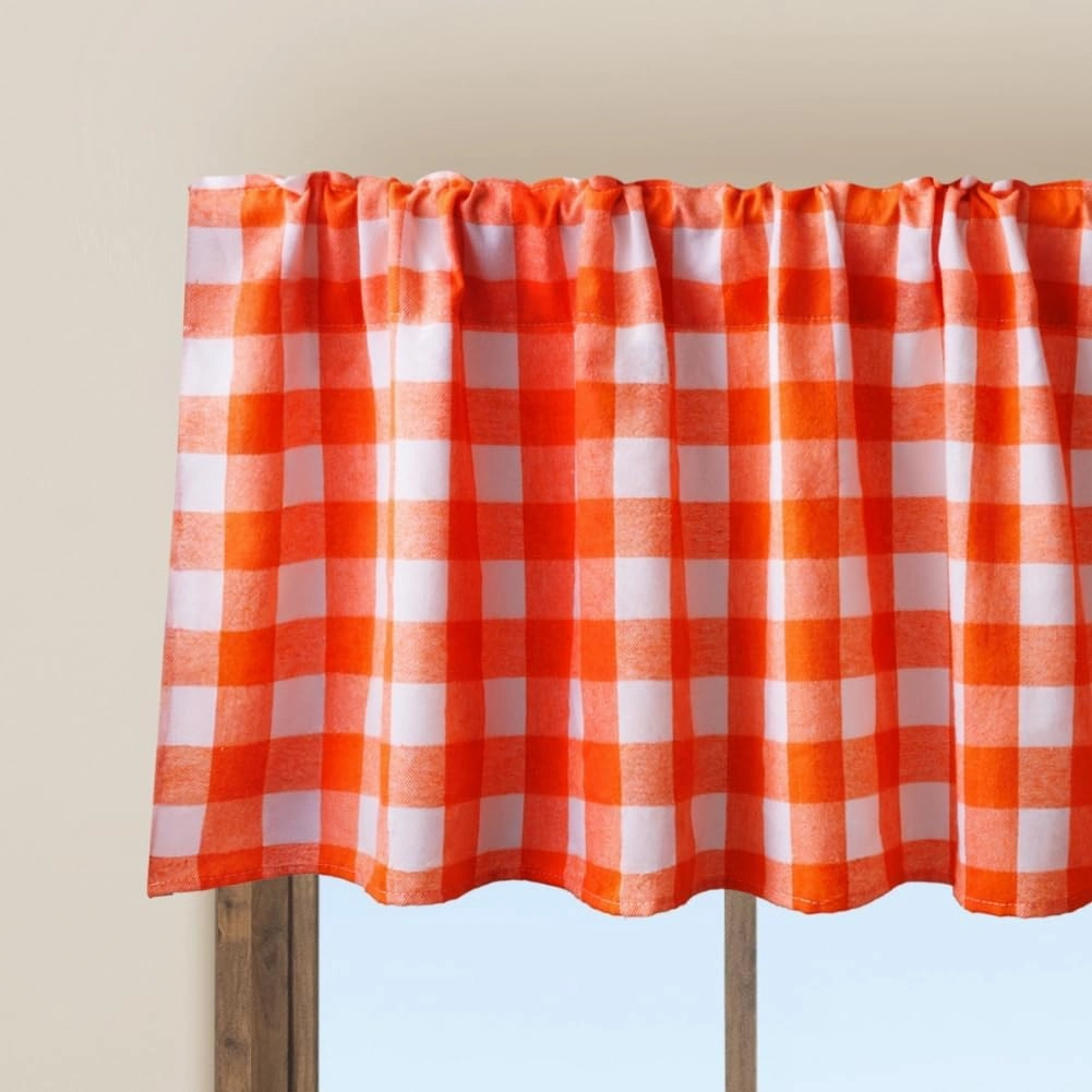 Buffalo Window Valences (Orange and White)