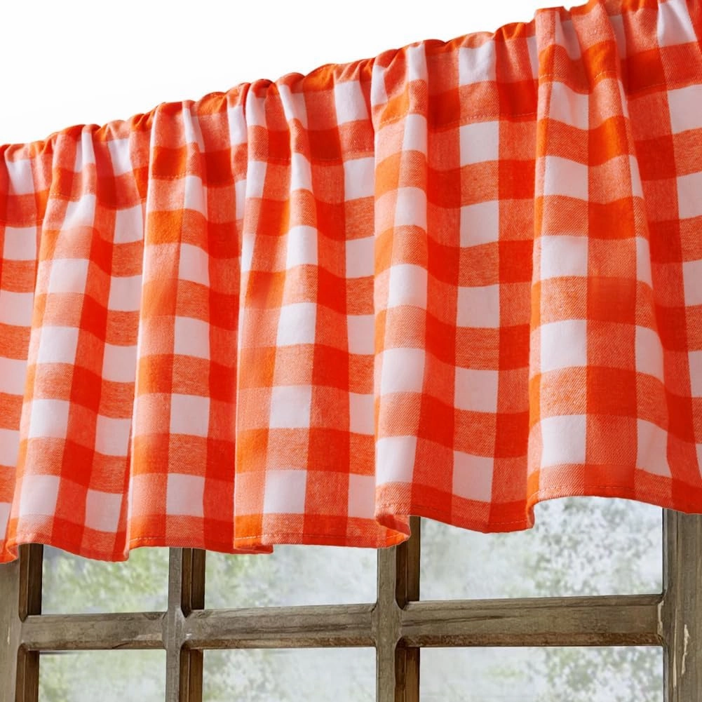 Buffalo Window Valences (Orange and White)