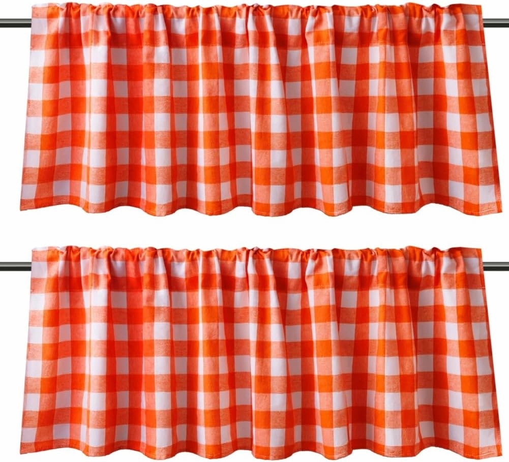 Buffalo Window Valences (Orange and White)