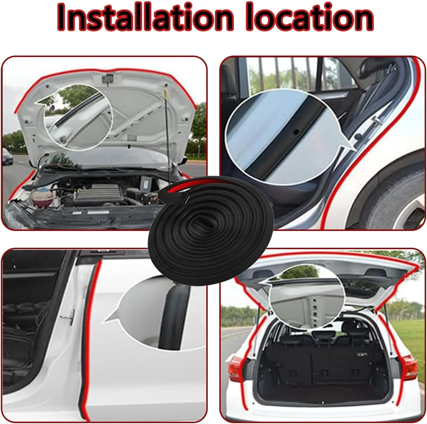 Car Door Seal Strip for Renault Scenic/Grand Scenic/Xmod IV III II I J9 R9 JZ JM JA 2000-2013 2014-2024, Car Weather Stripping Sound Insulation Seal, Self Adhesive Rubber Edge Trim Seal Strip