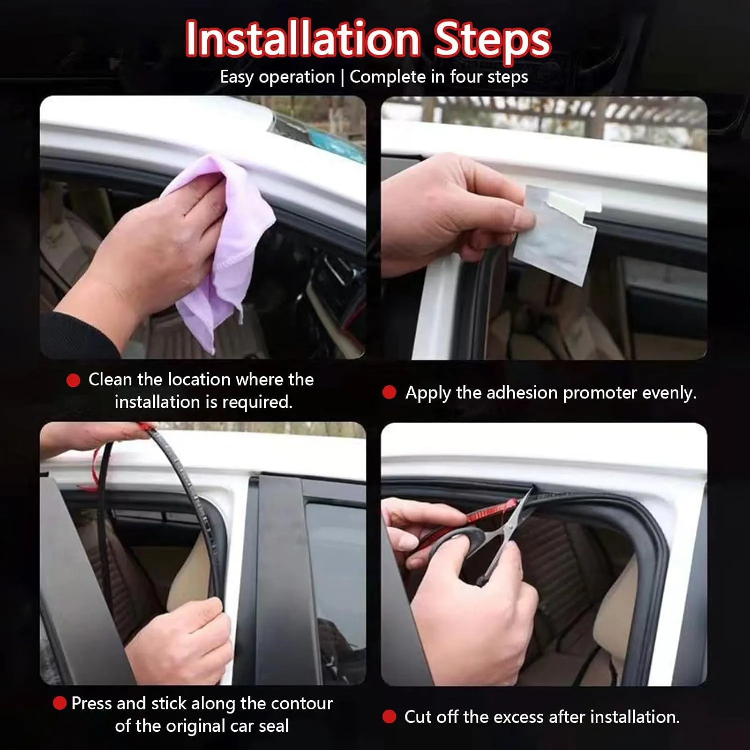 Car Door Seal Strip for Renault Scenic/Grand Scenic/Xmod IV III II I J9 R9 JZ JM JA 2000-2013 2014-2024, Car Weather Stripping Sound Insulation Seal, Self Adhesive Rubber Edge Trim Seal Strip