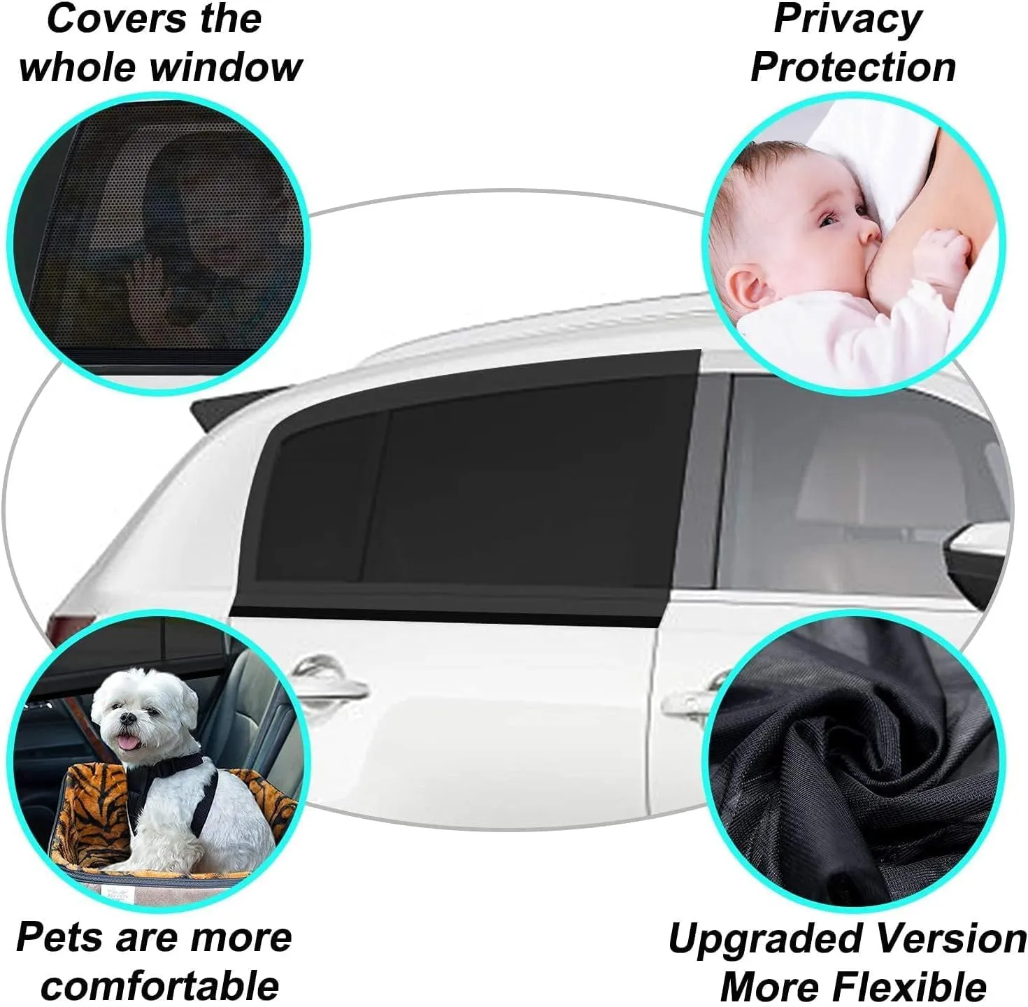 Car Side Window Sunshades for Mazda BIANTE, UV Sun Protection Car Sun Shade Set Removable Car Window Shade Car Accessories,F Set of 4