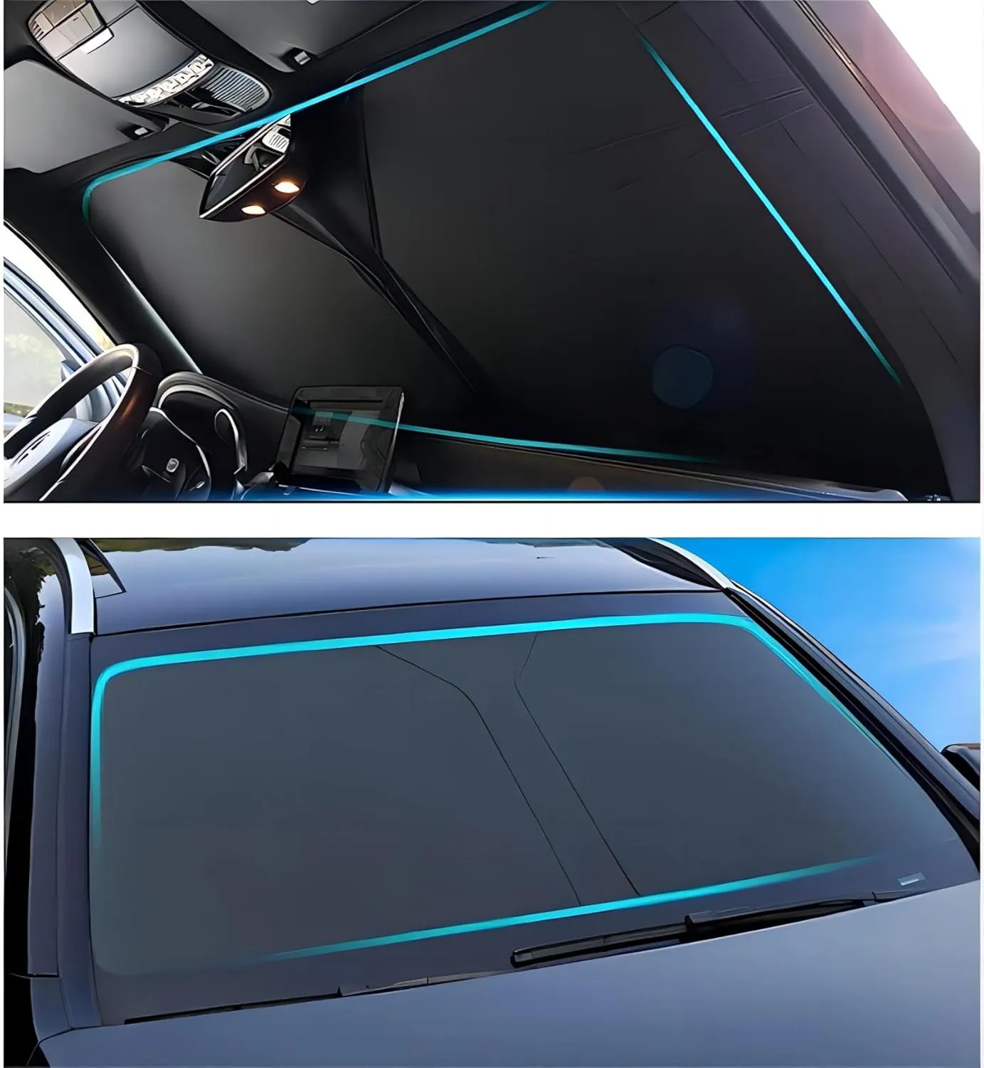 Car Windscreen Sun Shade for Mitsubishi Lancer Evolution X 2008 2009 2010 2011 2012 2013 2014, Front Windshield Sunshade Blocks UV Rays Sun Visor Protector Keep Vehicle Cooler,C