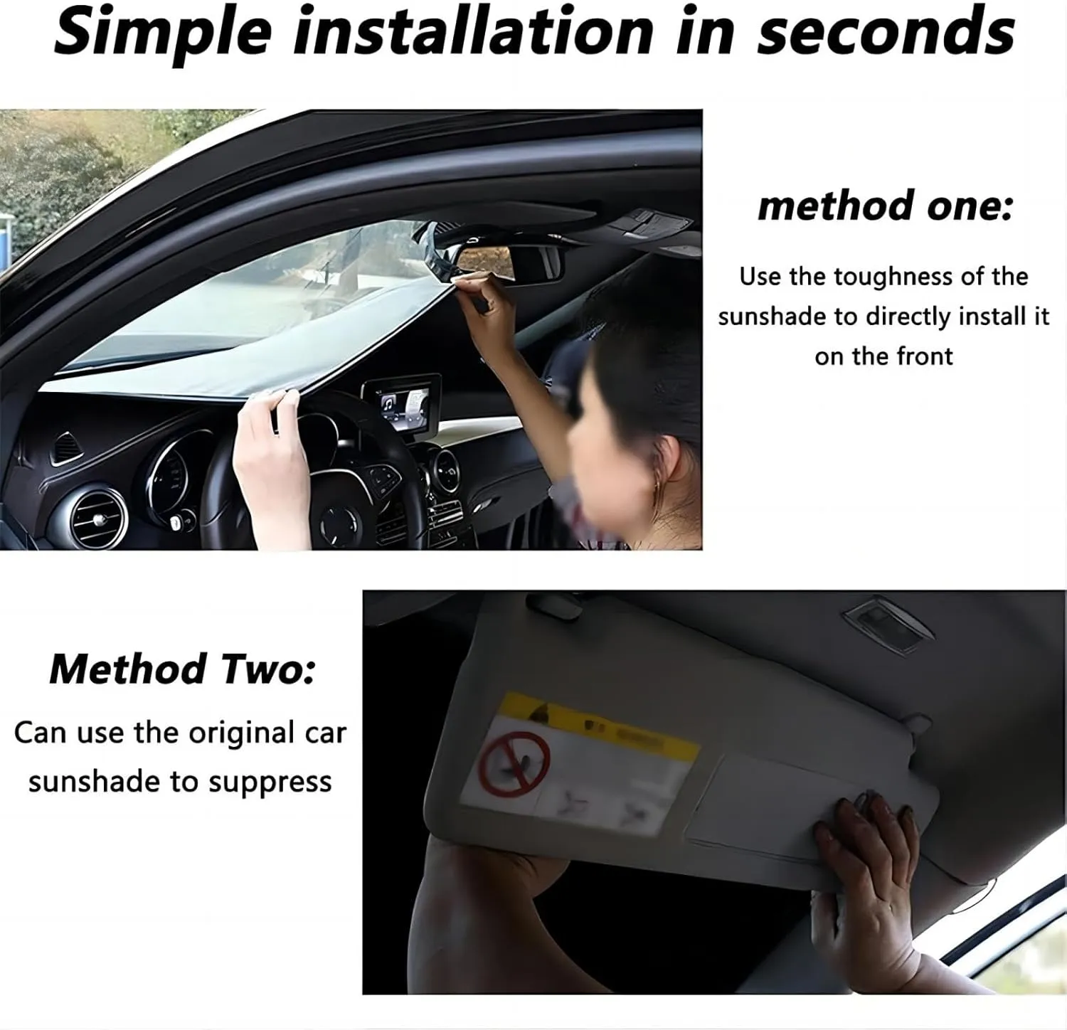 Car Windscreen Sun Shade for Mitsubishi Lancer Evolution X 2008 2009 2010 2011 2012 2013 2014, Front Windshield Sunshade Blocks UV Rays Sun Visor Protector Keep Vehicle Cooler,C