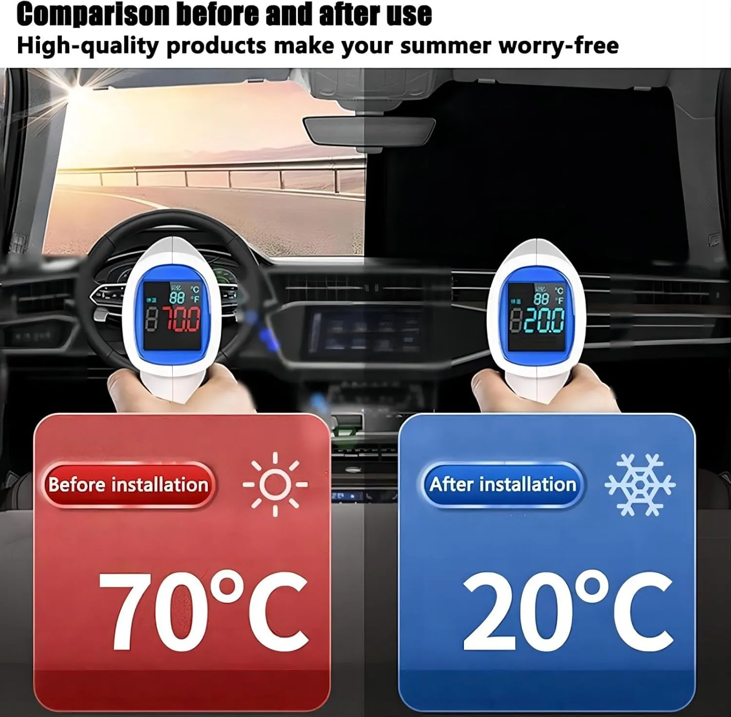 Car Windscreen Sun Shade for Mitsubishi Lancer Evolution X 2008 2009 2010 2011 2012 2013 2014, Front Windshield Sunshade Blocks UV Rays Sun Visor Protector Keep Vehicle Cooler,C