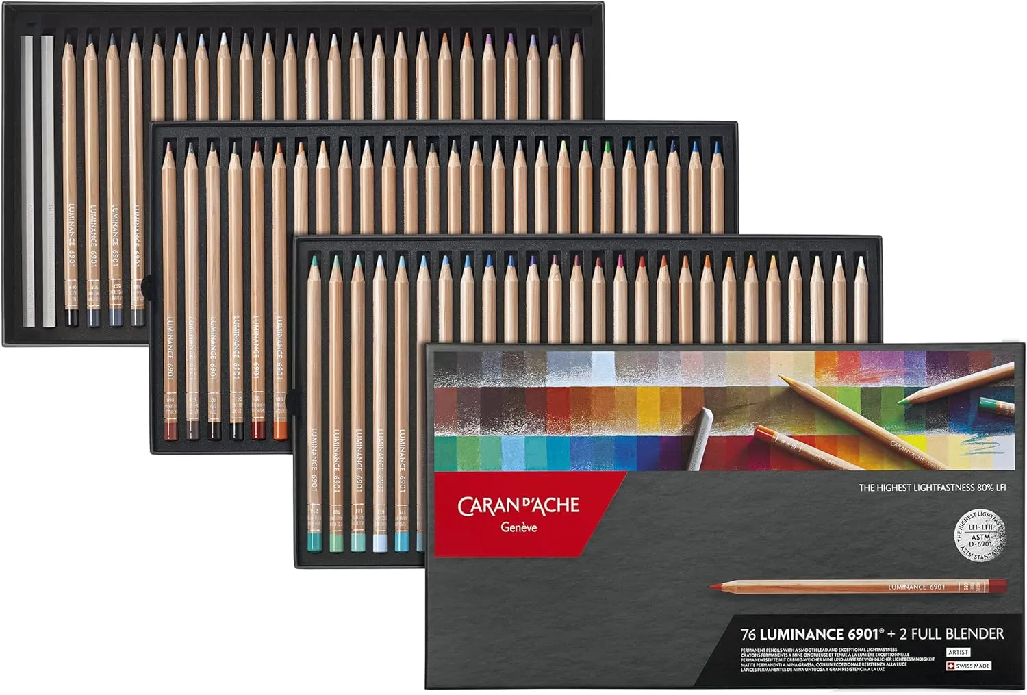 Caran d'Ache Luminance 6901 Clr Pncl Set 76 Artist Rng