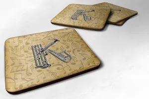 Caroline's Treasures CJ2004-KFC Letter K Musical Instrument Alphabet Foam Coaster Set of 4, 3 1/2 x 3 1/2, Multicolor