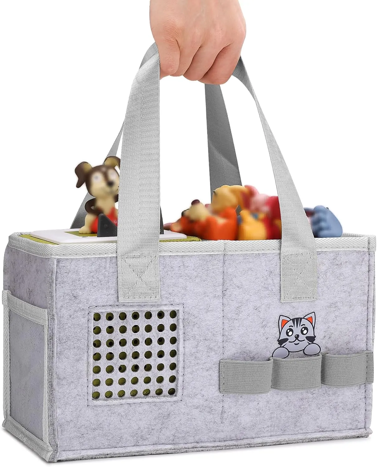 Case for Toniebox Starter Set - Bag for Tonies Figurines | Portable Carrying Case for Educational Musical Toy | Travel Storage Bag with Handle for Toniebox Accessories (Grey)…