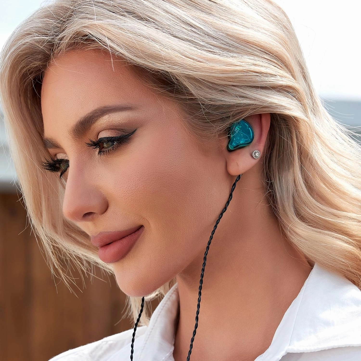 CCZ Melody inear Earphones Wired Gaming Earbuds 1DD 1BA Hybrid Drivers in-Ear Headphones iem Earbuds HIFI Bass with Ear fins, 4N OFC Cable for Drum, Studio, Editing, pc, Gaming (Green, without mic)