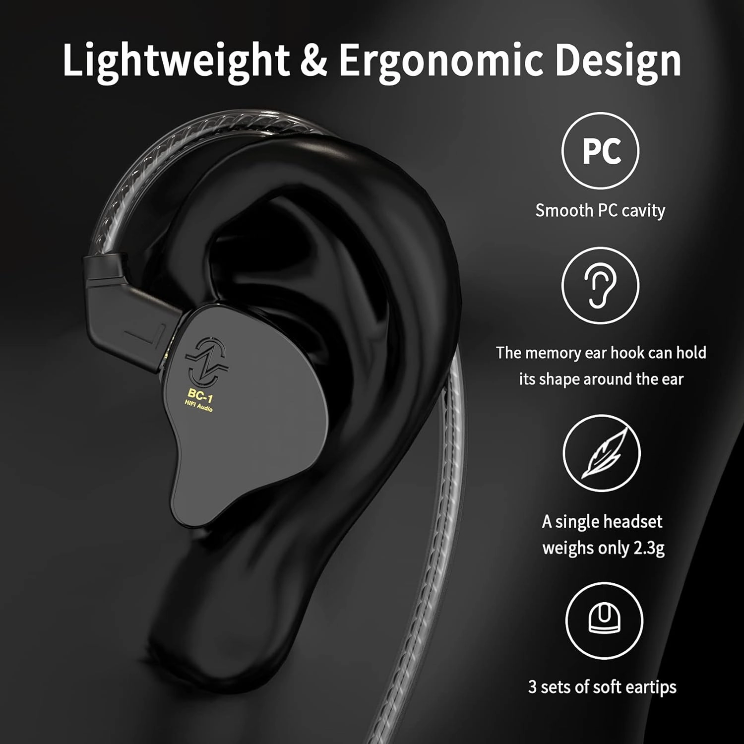 CCZ Melody inear Earphones Wired Gaming Earbuds 1DD 1BA Hybrid Drivers in-Ear Headphones iem Earbuds HIFI Bass with Ear fins, 4N OFC Cable for Drum, Studio, Editing, pc, Gaming (Green, without mic)