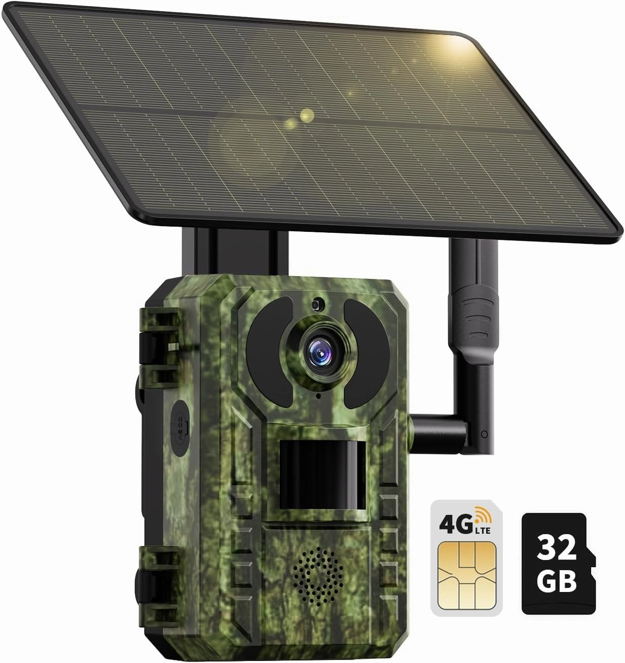 Cellular Trail Cameras with 2.7K Live Streaming, Menory&SIM Card Includes, 0.2S Trigger Time, 4G LTE Solar Game Camera with 120° Wide Len, Night Vision, Cellular Trail Camera IP66 Waterproof