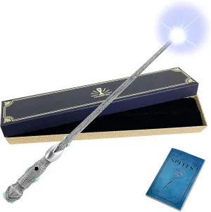 ChampWe Light Up Magic Wizard Wand Rechargeable Illuminating Toy for Kids Witch Collection Cosplay Accessories with Spellbook and Gift Box (Blade)