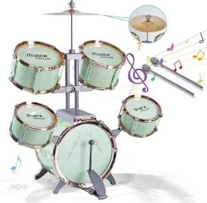 Children's Jazz Drum Set - Children's Educational Instrument Toy Set Rock Jazz Drum Set Percussion Instrument Music Enlightenment Education Toy Suitable for 3-8 Year Old Boys and Girls Gift