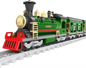 Classic Train Toy Building Block Set for Boys Girls Aged 6-12,City Vintage Train C3 car Model Building Bricks Set with Train Tracks,Vintage Trains Model STEM Toys,666PCS